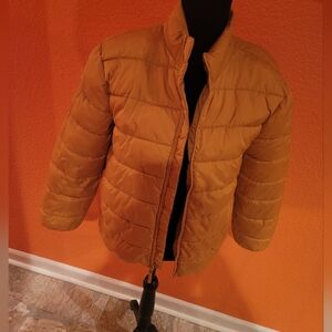NWOT boys Gold puff coat, size 14/XL